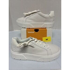 Timberland Adley Way Low Lace Sneakers White Leather Platform Womens 7.5